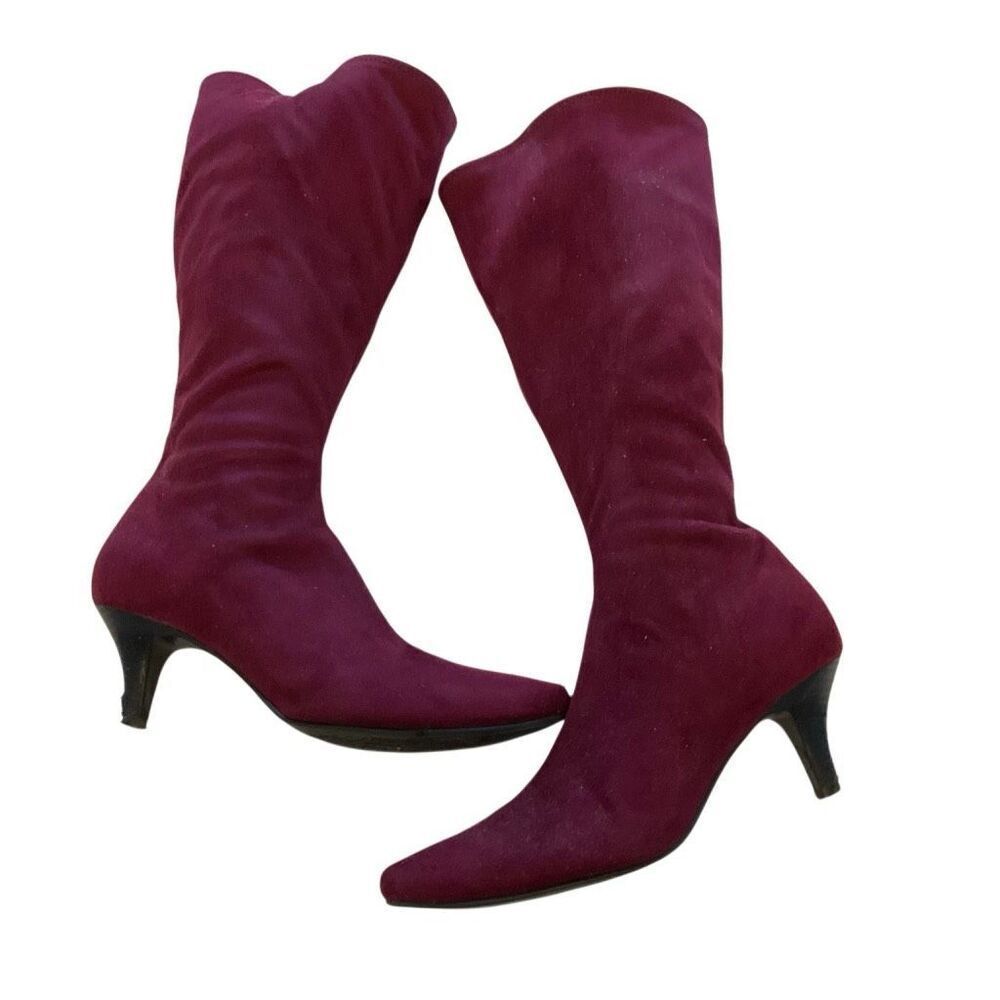 Impo Stretch Raspberry zip up Boots. 7. Pointy toe. Prince